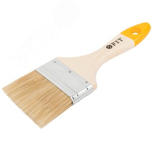 Кисть флейцевая ''Стандарт-Плюс'', натур.светлая щетина, деревянная ручка 3'' (75 мм) - фото 2