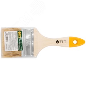 Кисть флейцевая ''Стандарт-Плюс'', натур.светлая щетина, деревянная ручка 3'' (75 мм) - фото 3