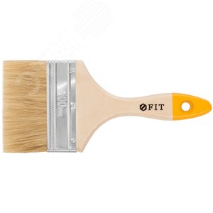 Изображение товара Кисть флейцевая ''Стандарт-Плюс'', натур.светлая щетина, деревянная ручка 4'' (100 мм) (шт)