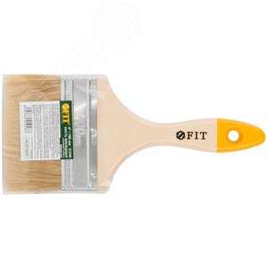 Кисть флейцевая ''Стандарт-Плюс'', натур.светлая щетина, деревянная ручка 4'' (100 мм) - фото 3