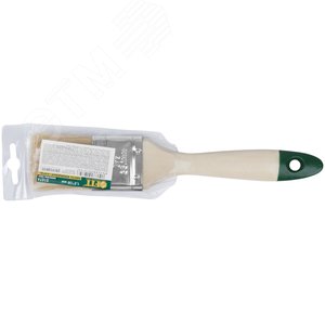 Кисть флейцевая ''Хард'', натуральная светлая щетина, деревянная ручка 1.5'' (38 мм) - фото 3