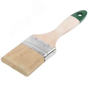 Кисть флейцевая ''Хард'', натуральная светлая щетина, деревянная ручка 2.5'' (63 мм) - фото 2