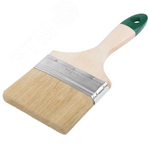 Кисть флейцевая ''Хард'', натуральная светлая щетина, деревянная ручка 4'' (100 мм) - фото 2