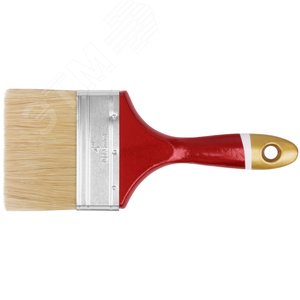 Кисть флейцевая ''Классик'', натуральная светлая щетина, деревянная ручка 4'' (100 мм) - фото 1