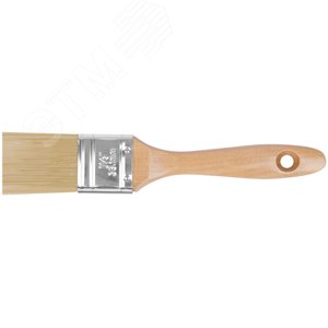 Кисть флейцевая ''Профи'', натур.светлая щетина, деревянная ручка 1.5'' (38 мм) - фото 1