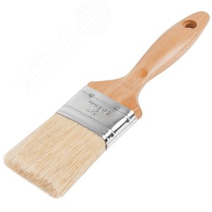 Кисть флейцевая ''Профи'', натур.светлая щетина, деревянная ручка 2'' (50 мм) - фото 2