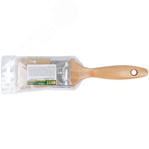 Кисть флейцевая ''Профи'', натур.светлая щетина, деревянная ручка 2'' (50 мм) - фото 3