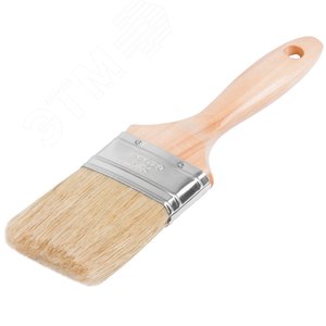 Кисть флейцевая ''Профи'', натур.светлая щетина, деревянная ручка 2.5'' (63 мм) - фото 2