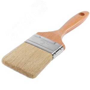 Кисть флейцевая ''Профи'', натур.светлая щетина, деревянная ручка 3'' (75 мм) - фото 2