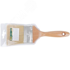 Кисть флейцевая ''Профи'', натур.светлая щетина, деревянная ручка 3'' (75 мм) - фото 3