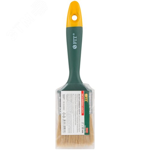 Кисть флейцевая ''Контур'', натур.светлая щетина, пластиковая ручка  2'' (50 мм) - фото 3