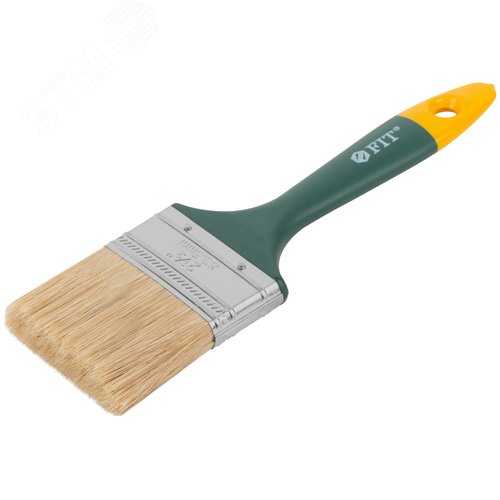 Кисть флейцевая ''Контур'', натур.светлая щетина, пластиковая ручка 2,5'' (63 мм) - фото 2