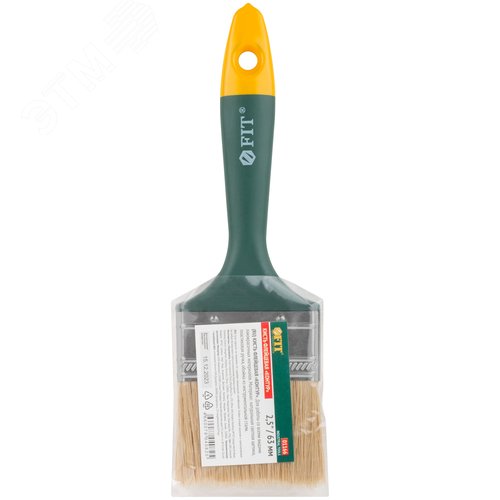 Кисть флейцевая ''Контур'', натур.светлая щетина, пластиковая ручка 2,5'' (63 мм) - фото 3