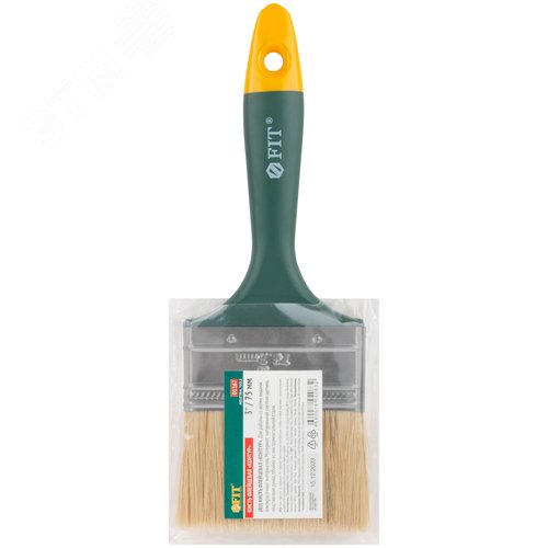 Кисть флейцевая Контур, натур.светлая щетина,     пластиковая ручка  3 (75 мм) - фото 3