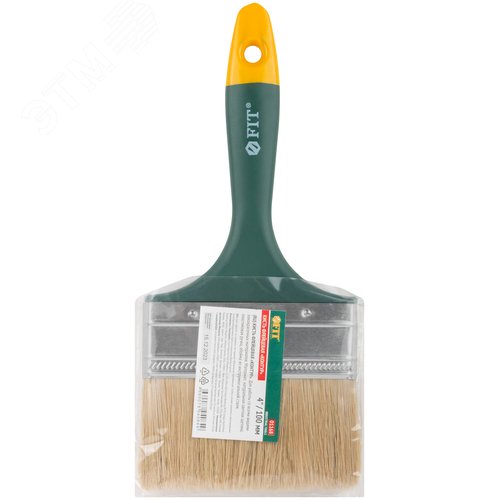 Кисть флейцевая ''Контур'', натур.светлая щетина, пластиковая ручка  4'' (100 мм) - фото 4