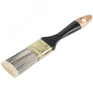 Кисть флейцевая ''Стайл'', искусственная черно-белая щетина, деревянная ручка 1.5'' (38 мм) - фото 2