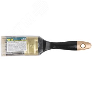 Кисть флейцевая ''Стайл'', искусственная черно-белая щетина, деревянная ручка 2'' (50 мм) - фото 3