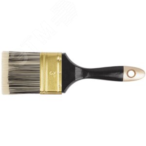 Кисть флейцевая ''Стайл'', искусственная черно-белая щетина, деревянная ручка 3'' (75 мм)