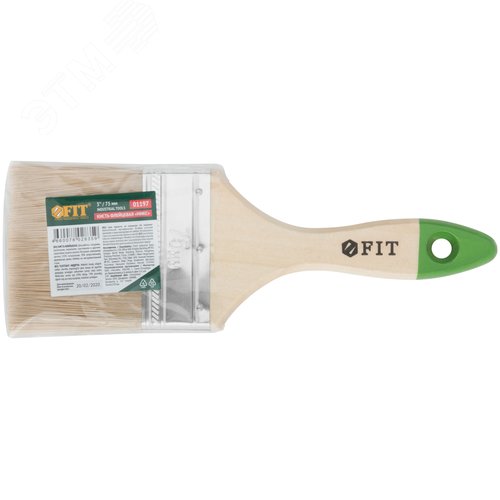 Кисть смесовая щетина (натуральная+искусственная) с деревянной ручкой 3 (75мм) - фото 3