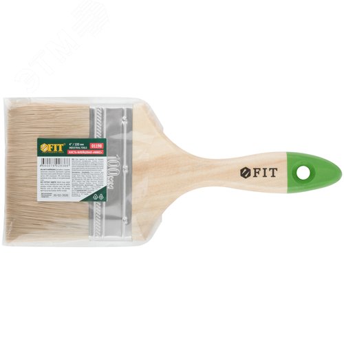 Кисть смешанная щетина деревянная ручка 4 (100мм) - фото 3