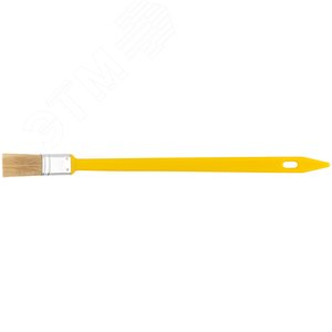 Кисть радиаторная, натуральная светлая щетина, желтая пластиковая ручка 1'' (25 мм) - фото 2