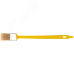 Кисть радиаторная, натуральная светлая щетина, желтая пластиковая ручка 1.5'' (38 мм) - фото 2