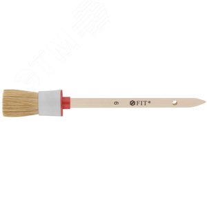 Кисть круглая, натуральная светлая щетина №6 (30 мм) - фото 1