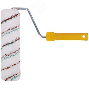 Валик микроволокно, белый с красной и синей полосками, диаметр 48/66 мм, ворс 9 мм, 230 мм - фото 1