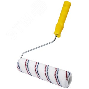 Валик микроволокно, белый с красной и синей полосками, диаметр 40/63 мм, ворс 12 мм, 230 мм - фото 2