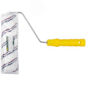 Валик микроволокно, белый с красной и синей полосками, диаметр 40/63 мм, ворс 12 мм, 230 мм - фото 3