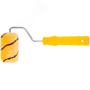 Валик полиакриловый, бежевый с черной полоской, диаметр 40/61 мм, ворс 10.4 мм, 100 мм - фото 1