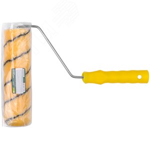 Валик полиакриловый, бежевый с черной полоской, диаметр 40/61 мм, ворс 10.4 мм, 230 мм - фото 3