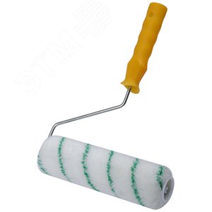 Валик полиакриловый, белый с зеленой полоской, диаметр 40/74 мм, ворс 16.8 мм, 230 мм - фото 2