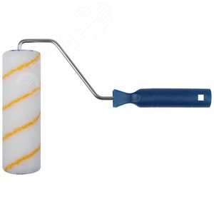 Валик полиакрил/полиэстер/хлопок, с желтой полосой, каркасная система, диаметр 40/60 мм, ворс 6 мм, 180 мм - фото 1