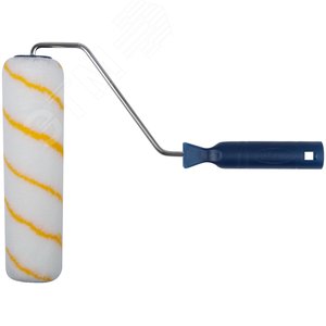 Валик полиакрил/полиэстер/хлопок, с желтой полосой, каркасная система, диаметр 40/60 мм, ворс 6 мм, 230 мм - фото 1