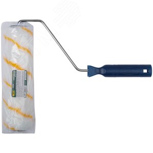 Валик полиакрил/полиэстер/хлопок, с желтой полосой, каркасная система, диаметр 40/60 мм, ворс 6 мм, 230 мм - фото 3