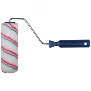 Валик полиакриловый, белый со спиральными полосами, каркасная система, диаметр 40/64 мм, ворс 12 мм, 180 мм - фото 1