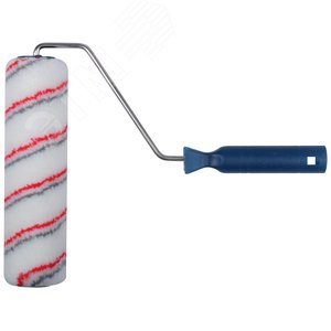 Валик полиакриловый, белый со спиральными полосами, каркасная система, диаметр 40/64 мм, ворс 12 мм, 230 мм - фото 1