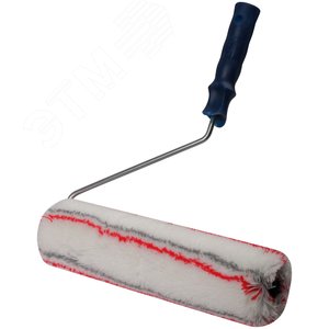 Валик полиакриловый нитяной, Профи, белый с серыми и красными полосами, бюгель 8 мм, диаметр 55/91 мм, ворс 18 мм, 300 мм - фото 2