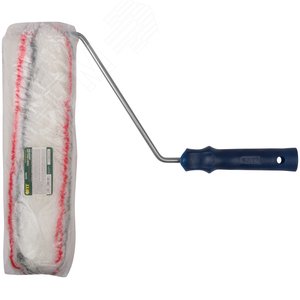 Валик полиакриловый нитяной, Профи, белый с серыми и красными полосами, бюгель 8 мм, диаметр 55/91 мм, ворс 18 мм, 300 мм - фото 3