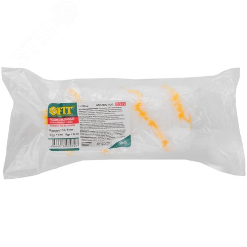 Ролик сменный полиакриловый белый с желтой полосой ''миди'', диаметр 30/54 мм, ворс 12 мм, 100 мм - фото 3