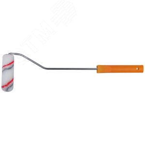 Валик полиакриловый ''мини'' Профи, белый с серыми и красными полосами, диаметр 15/35 мм, ворс 10 мм, дл.ручки 400 мм, 100 мм - фото 1