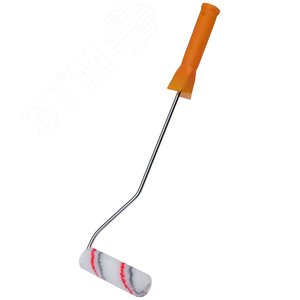 Валик полиакриловый ''мини'' Профи, белый с серыми и красными полосами, диаметр 15/35 мм, ворс 10 мм, дл.ручки 400 мм, 100 мм - фото 2