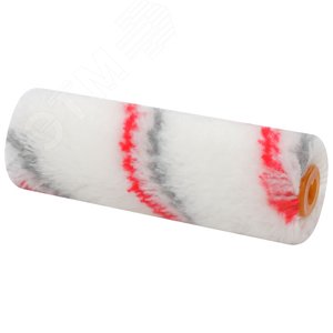 Ролик полиакриловый ''мини'' Профи, белый с серой и красной полосками, диаметр 15/35 мм, ворс 10 мм, 100 мм - фото 2