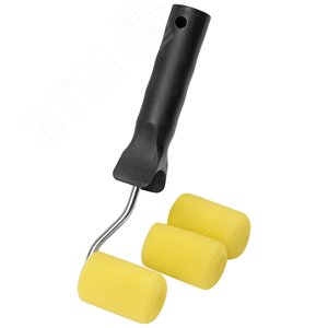 Валик поролоновый желтый с ручкой ''мини'' 50 мм + 2 сменных ролика - фото 2