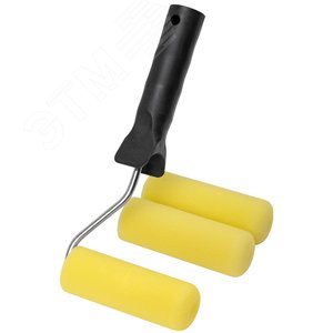 Валик поролоновый желтый с ручкой ''мини'' 100 мм + 2 сменных ролика - фото 2