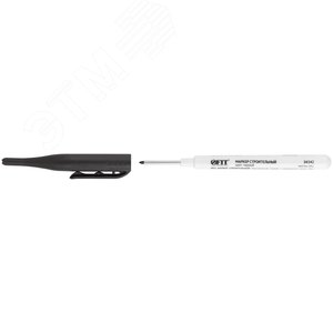 Маркер строительный перманентный, тонкий, удлиненное перо, черный - фото 2