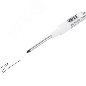 Маркер строительный перманентный, тонкий, удлиненное перо, черный - фото 4