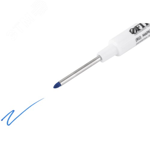 Маркер строительный двусторонний красный - фото 4