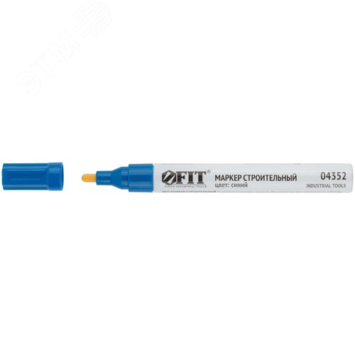 Маркер строительный с жидким красящим составом, алюминиевый корпус, синий - фото 2
